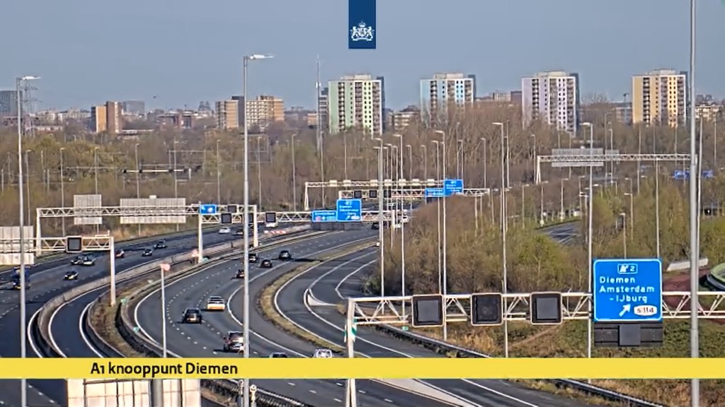 Verkeerscamera A1 knooppunt Diemen