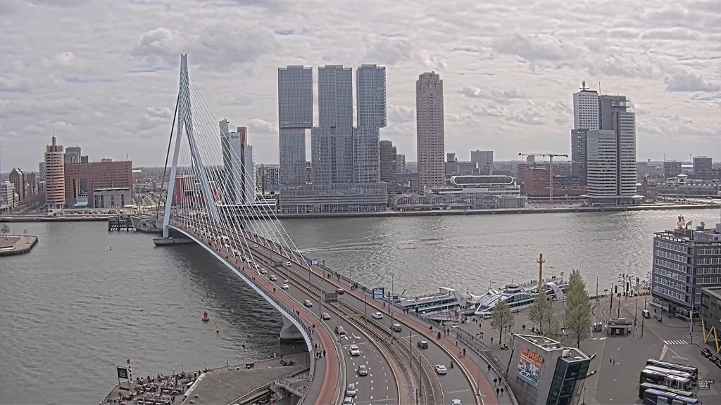 Webcam Erasmusbrug Rotterdam: brug over de Nieuwe Maas